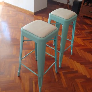 Taburetes altos aguamarina (Set de 2)