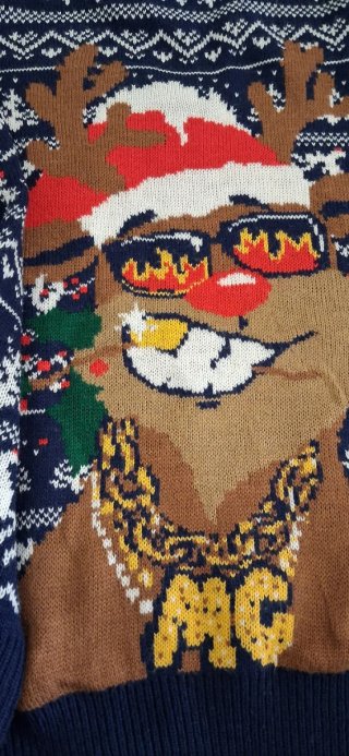Jersey Navideño Reno Divertido Talla L