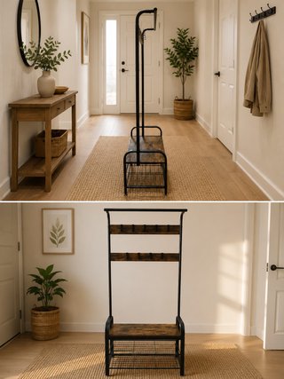 Mueble recibidor industrial 3 en 1