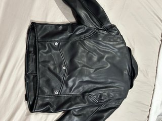 Chaqueta Biker Cuero Negra Bershka Niña XS