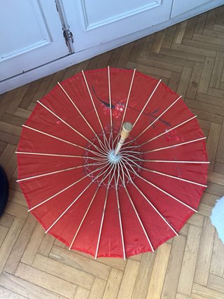 Parasol Rojo Decorado Disfraz
