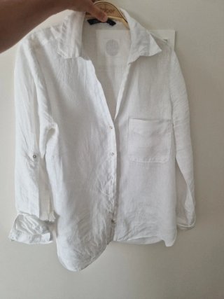 Camisa de lino blanca Zara