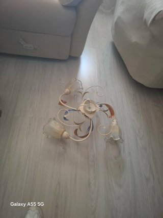 Lámpara de techo de cristal y metal