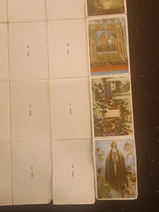 Pliego completo Cromos Religiosos y Arte