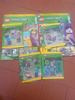 Pack 2 revistas + 4 sobres lego Minecraft