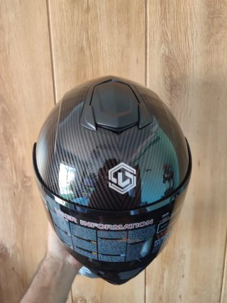 Casco Moto Integral Talla L Pintura Carbono