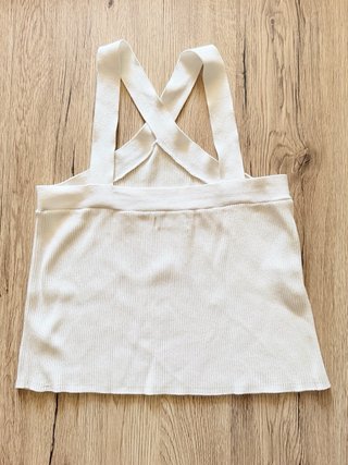 Top Mango blanco tirantes cruzados Talla M