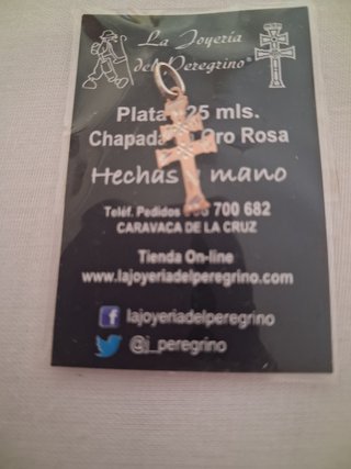 Colgante Cruz Plata 925 mls bañada en Oro Rosa