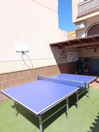 Mesa de ping pong(tenis de mesa) azul