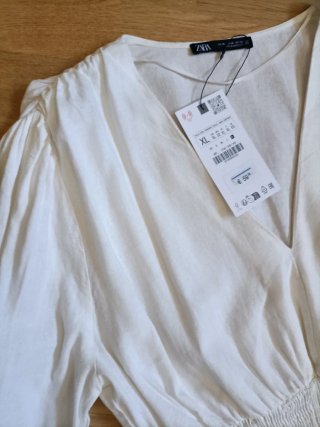 Vestido Zara Blanco Manga Larga