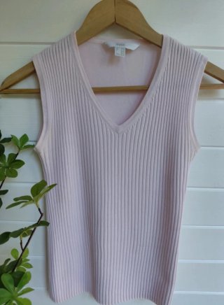 Liquidación de verano: Top rosa bebé canalé