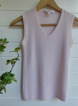 Liquidación de verano: Top rosa bebé canalé