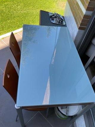 Mesa cocina cristal extensible