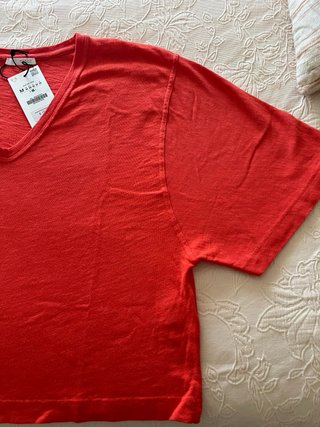 Camiseta oversize Zara roja M