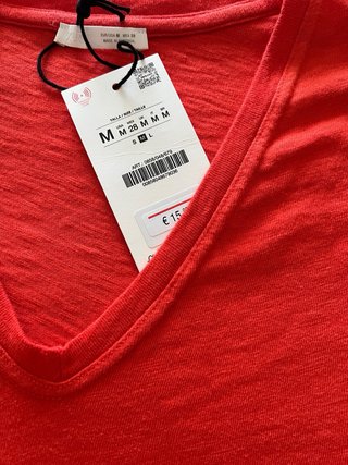 Camiseta oversize Zara roja M
