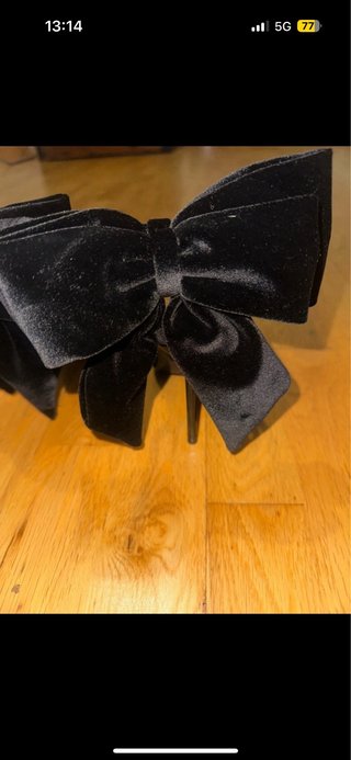Sandalias Zara Terciopelo Negro lazo fiesta