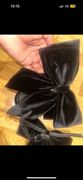 Sandalias Zara Terciopelo Negro lazo fiesta