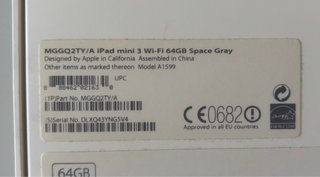 Apple iPad mini 3 Wifi 64GB Negro