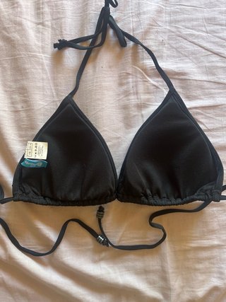 Top bikini leopardo lentejuelas negro y plata