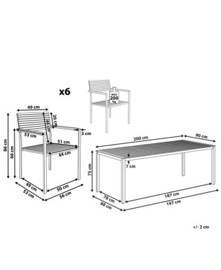 Mesa y 6 Sillas Teca certificada Exterior