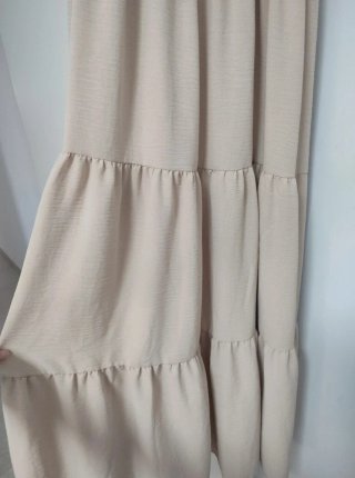 Vestido largo Hualeng beige talla única