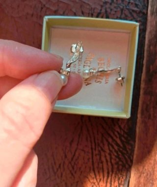 Orecchini pendenti in argento con perla