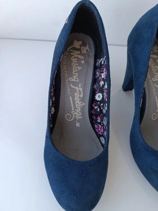 Zapatos Mustang Antelina Azul T.38