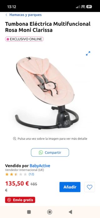 Tumbona bebé reclinable