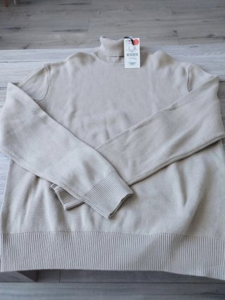 Jersey cuello alto beige hombre Talla L