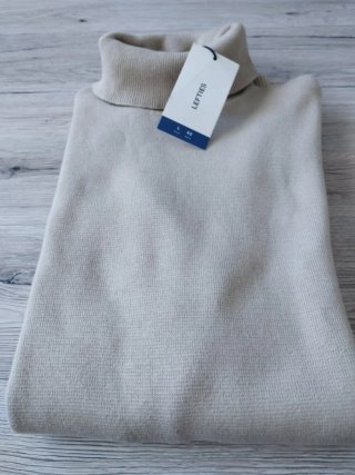 Jersey cuello alto beige hombre Talla L