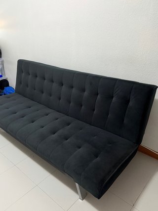 Sofá Cama Terciopelo Negro