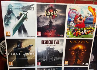 Cartel promocional videojuegos multicolor
