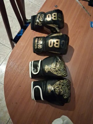 Guantes de Boxeo CONG BO Negros y Dorados