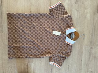 Camisa Gucci Marrón y Blanca Nueva