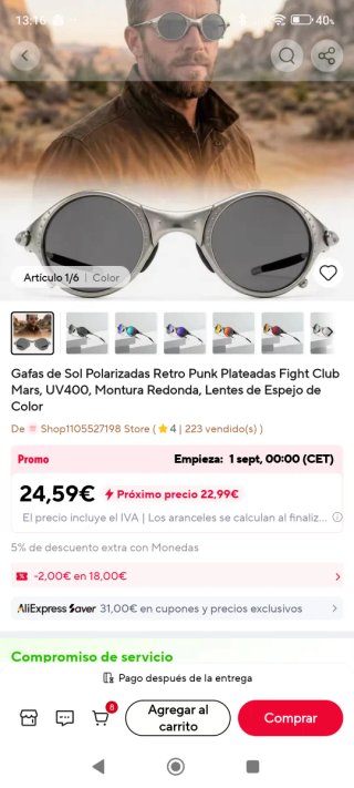 Gafas de sol plateadas polarizadas UV400