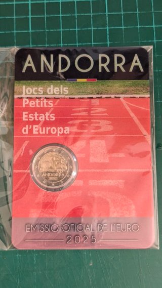 Dos euros Andorra 2025 Jocs Petits Estats