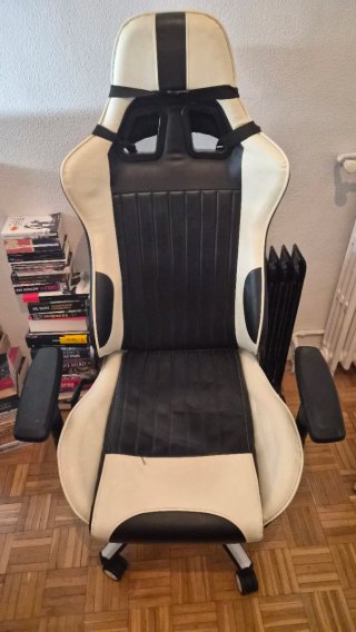 Silla Gaming Ergonómica Negra y Blanca