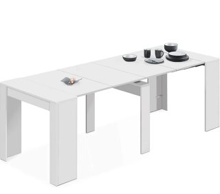 Mesa extensible blanca de madera