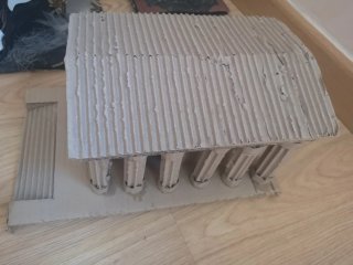 Maqueta Templo Griego y escalinata.Trabajo escolar