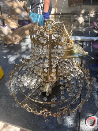 Lámpara de techo antigua de cristal