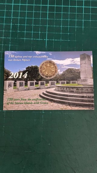 Tarjeta Moneda 2€ Grecia 2014 Conmemorativa