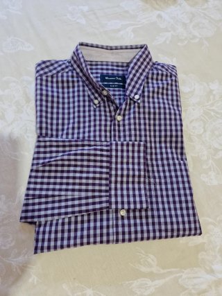 Camisa Massimo Dutti cuadros morados Talla M