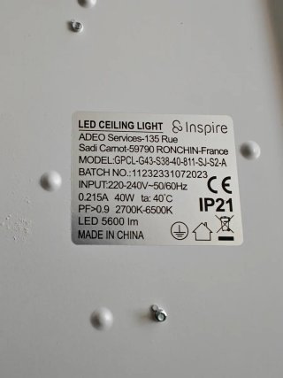 Lámpara Plafón LED Inspire Blanco Leroy Merlin