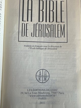 La BIBLE de Jerusalem (cerf)