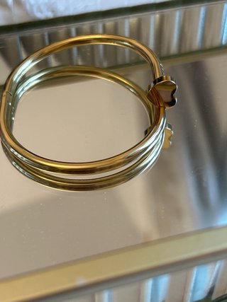 Pulsera Clavo Corazón Acero Dorado