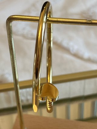 Pulsera Clavo Corazón Acero Dorado