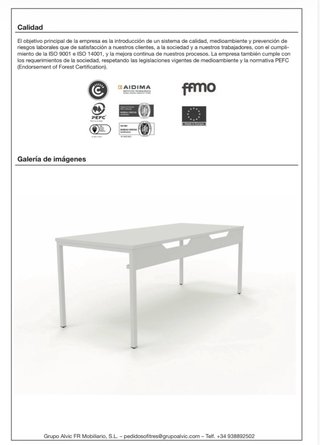 Mesa LYRECO ECO3 155x68x74 nueva a estrenar