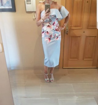 Vestido ASOS floral azul y rosa