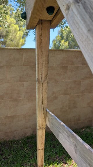 Conjunto columpio madera jardín