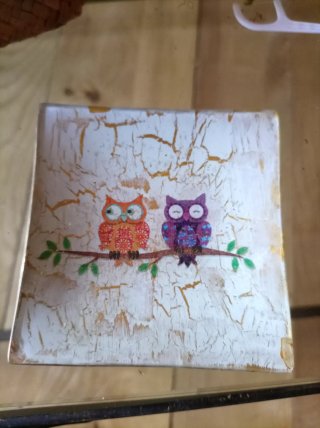 Piatto decorativo gufi